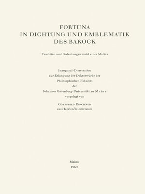 cover image of Fortuna in Dichtung und Emblematik des Barock